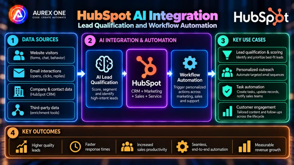 HubSpot AI integration for lead qualification, CRM updates and workflow automation.