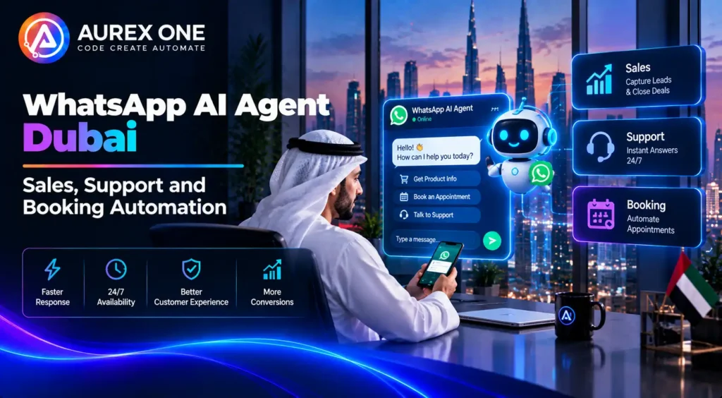 WhatsApp AI agent in Dubai automating sales, customer support, and appointment bookings with AI chatbot technology